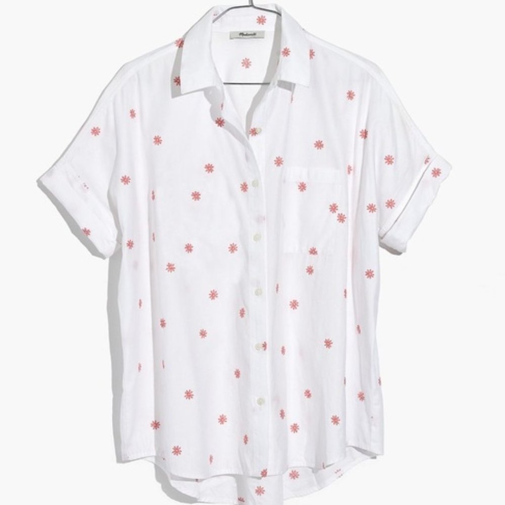 Madewell Embroidered Daisy Courier Shirt